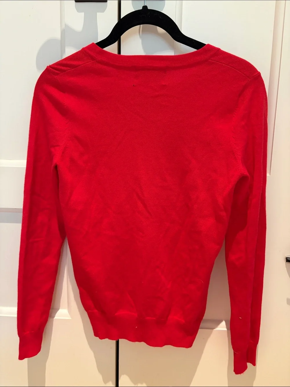 Classic Red Women's Button-Front Cardigan Sweater